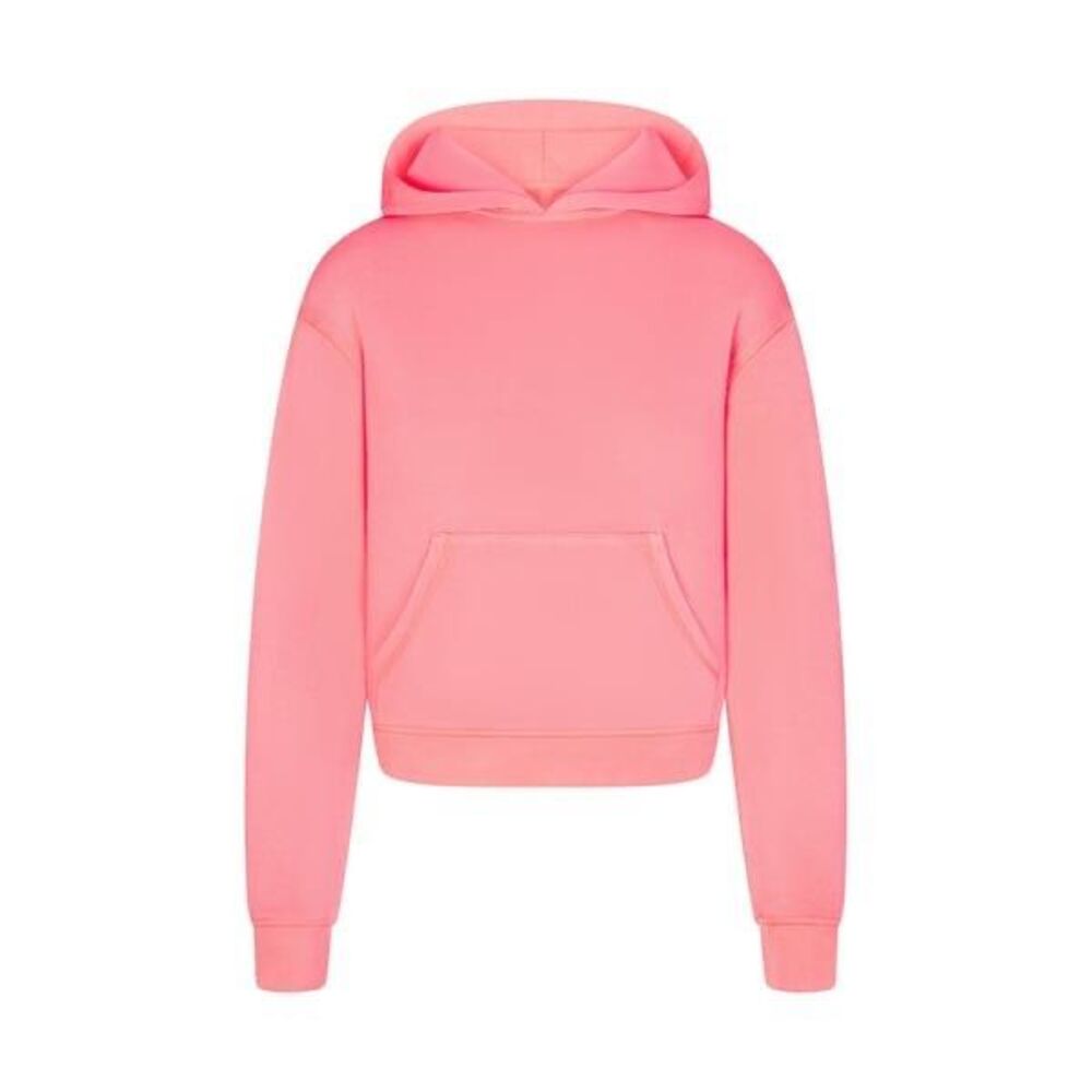 Skims Modal Light French Terry Classic Hoodie In Coral Size S
